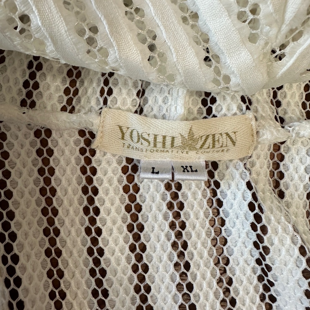 Yoshi Zen Intergalactic Druid Robe White Unisex Spiritual Beach Artisan Handmade - Picture 8 of 13